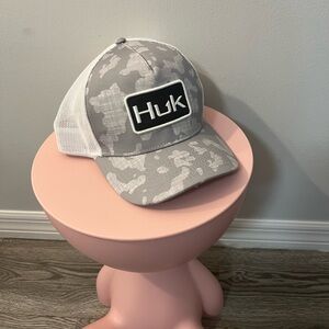 Huk Gray and White Camo Cap